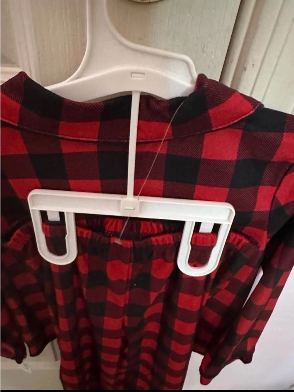 Carter's Red and Black Buffalo Plaid Pajama Top and bottoms